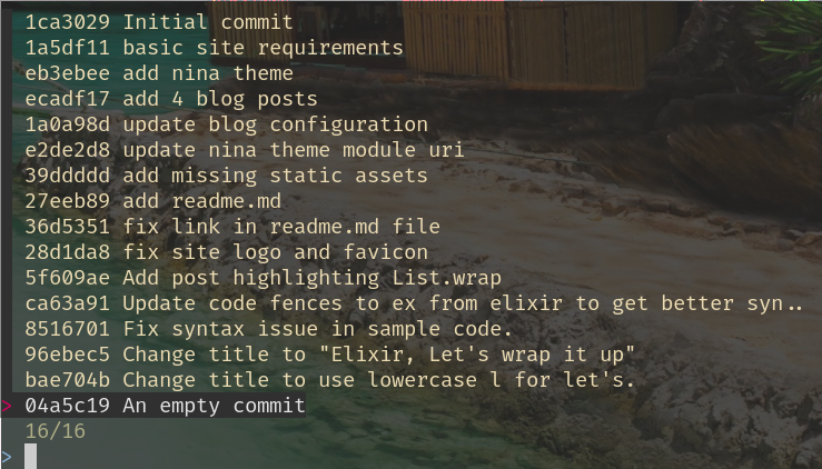 Screenshot of git fixup